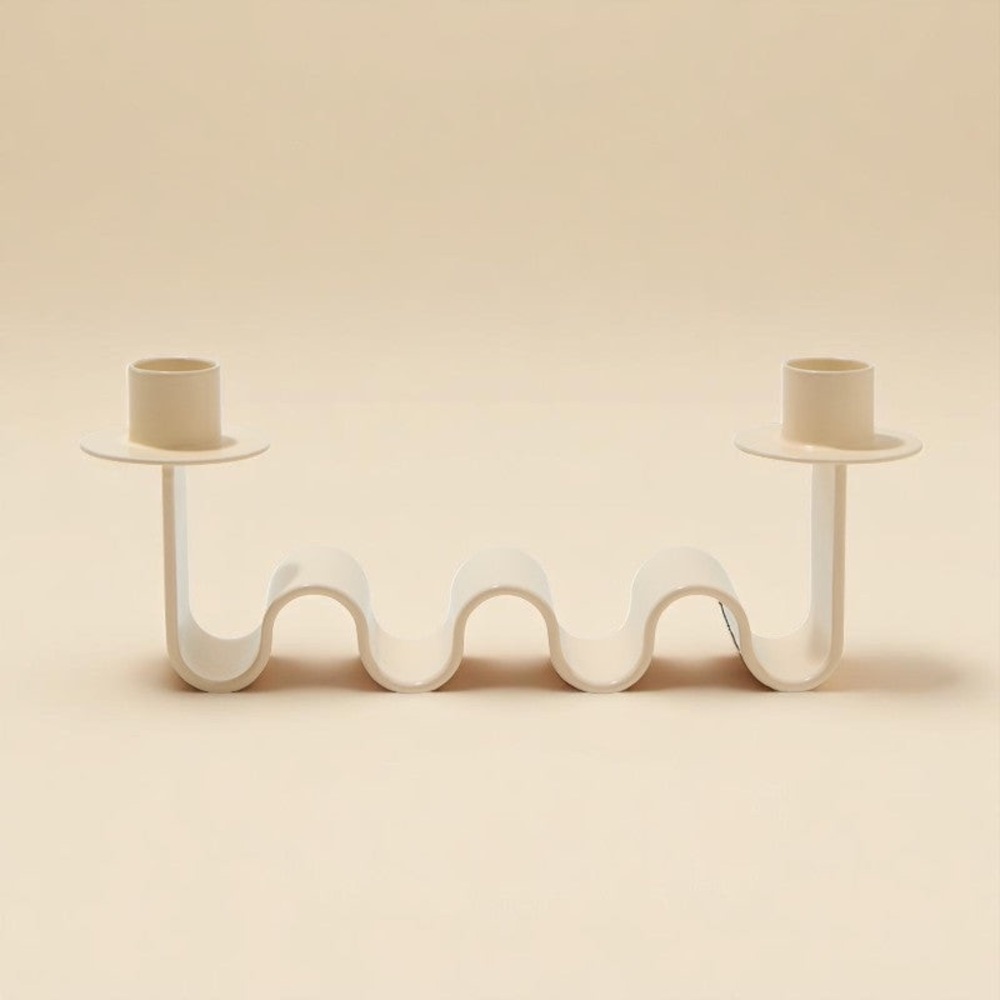 Meso White Candle Holder Set